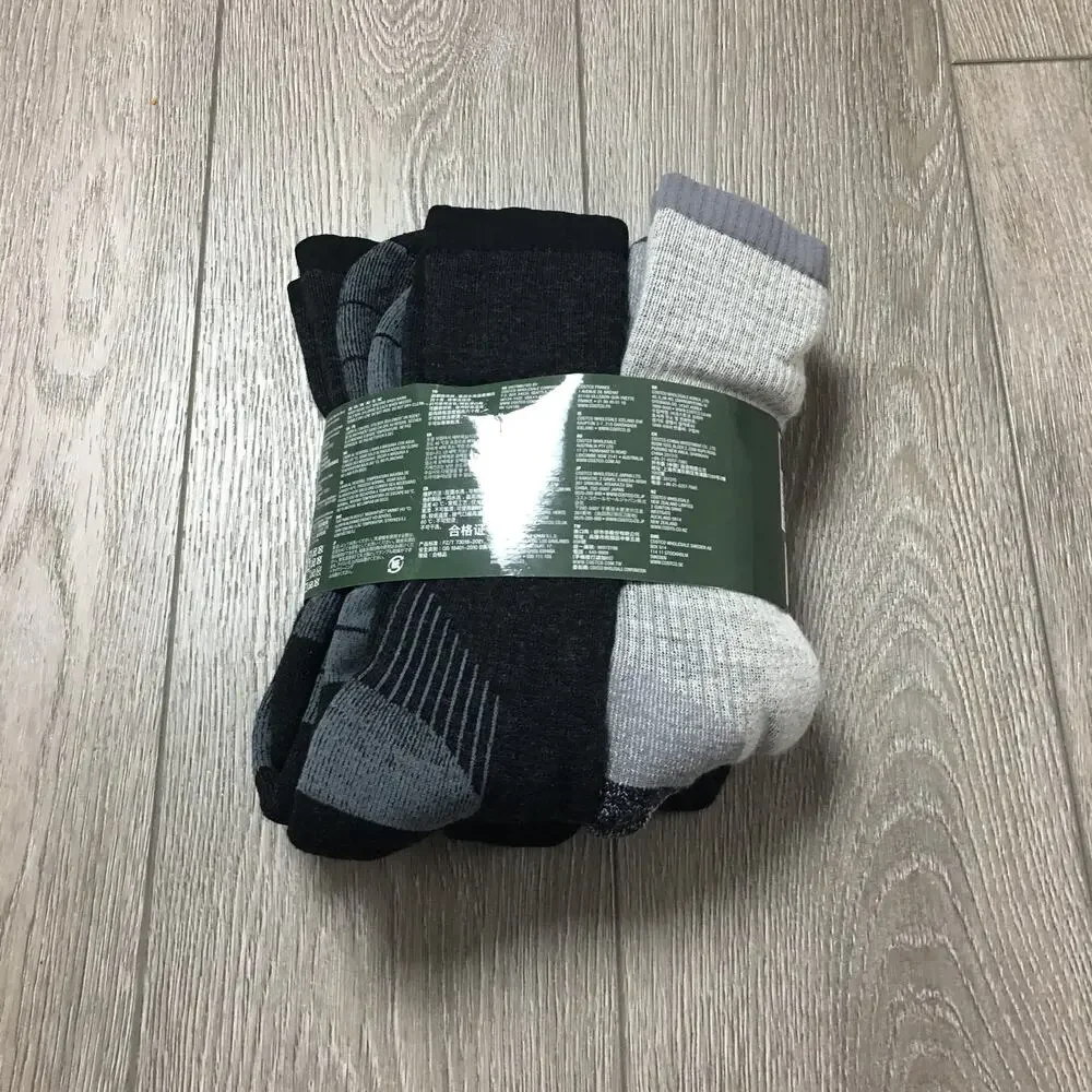 New Kirkland Merino Wool Blend Full Cushion Socks Men size 7-13 4 pairs
